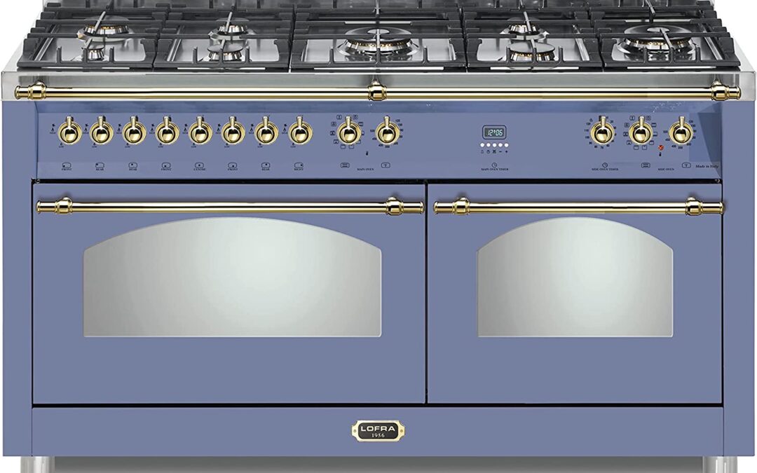 Lofra DolceVita Series 60 Inch Range Freestanding Dual Fuel Double Oven Stove, stunning in lavender Lofra DolceVita, High End Oven Review