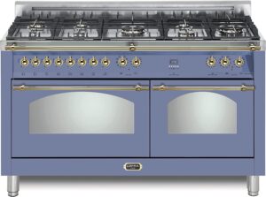 Lofra DolceVita Series 60 Inch Range Freestanding Dual Fuel Double Oven Stove, stunning in lavender