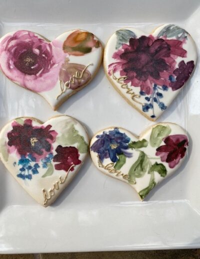 Watercolored heart cookies - The Artful Baker