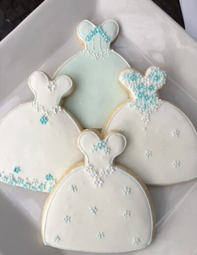 Wedding dress cookie favors, our most popular design -The Artful Baker