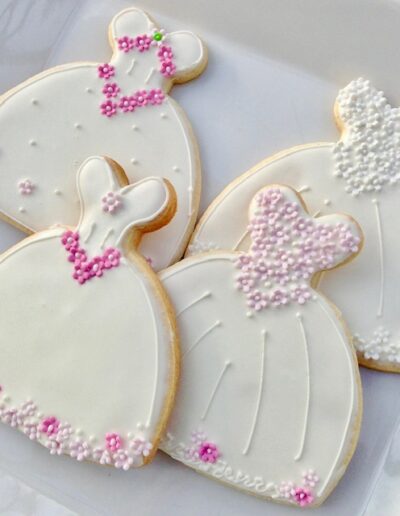 Wedding dress decorated cookies - The Artful Baker