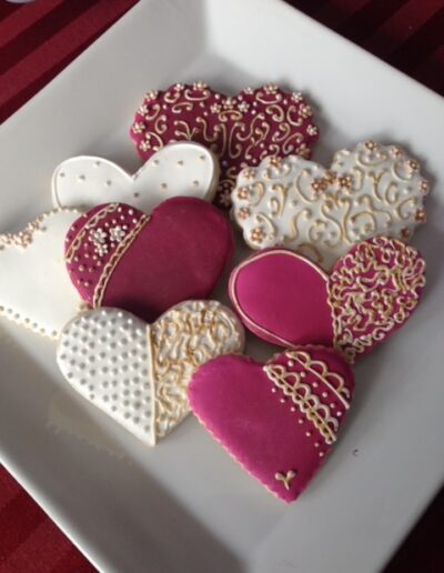 Valentine's day or wedding decorated cookies- The Artful Baker