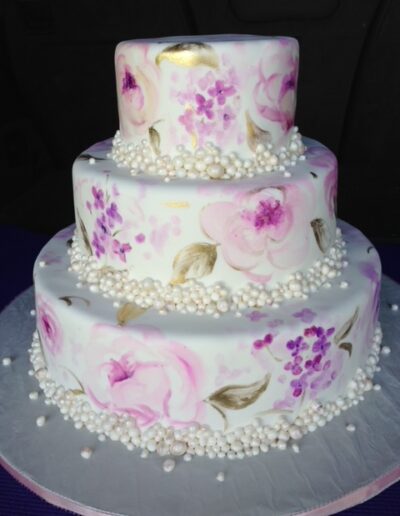 Watercolored wedding cake - The Artful Baker